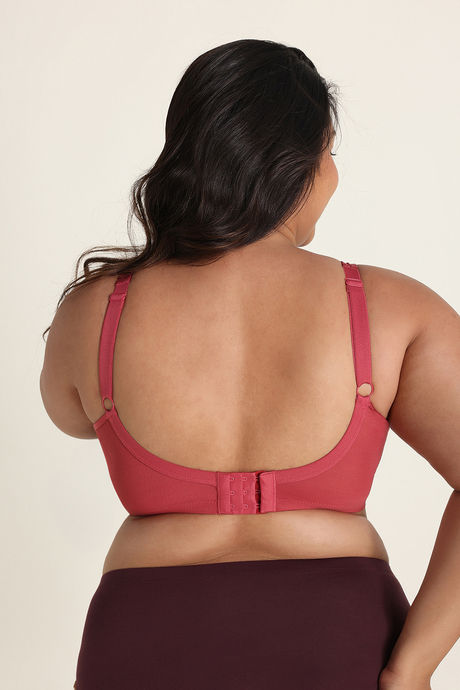 Zivame True Curv Single Layered Non Wired Full Coverage Lightweight Super Support Bra - Garnet Rose — image 3
